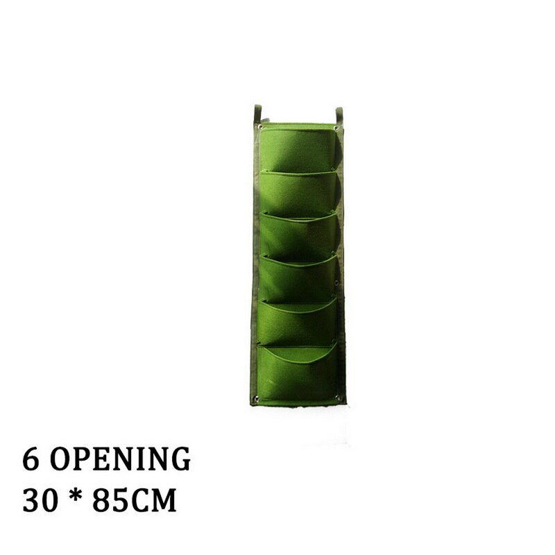 Garden Wall Hanging Planting Bags Green Plant Grow Planter Vertical vegetable Garden Decoration Supplies Plants Bags: green 30x85cm 6bags