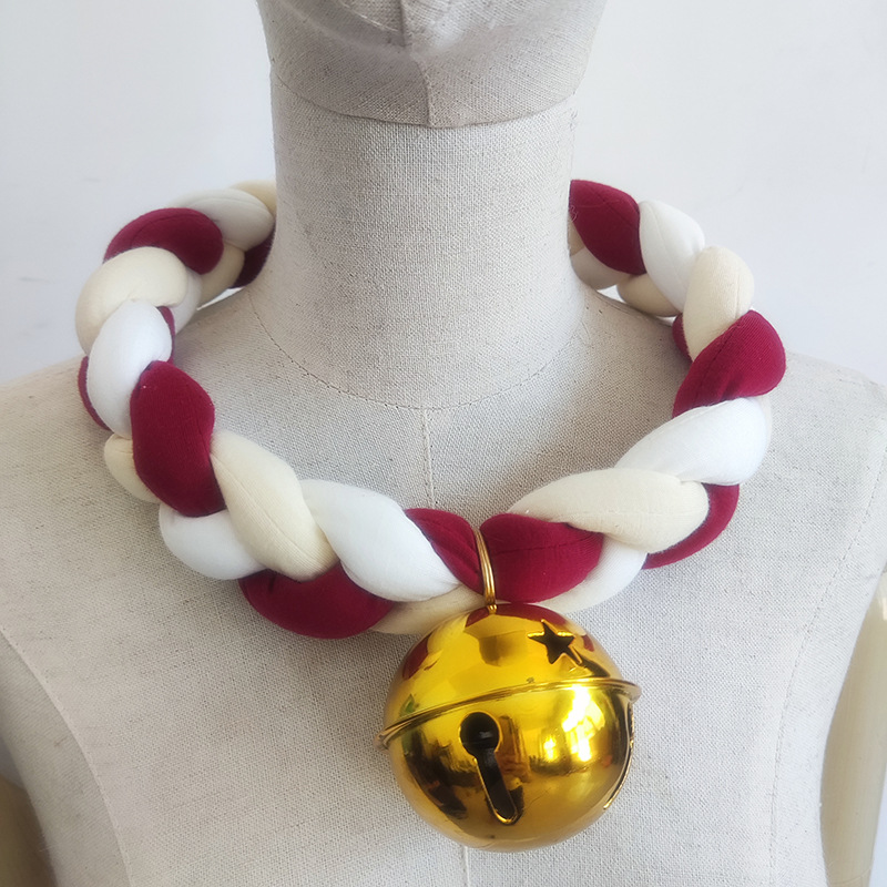 Collana pelosa Accessori Fursuit Girocollo intrecciato per oggetti di scena cosplay di animali per feste di Halloween: Beige