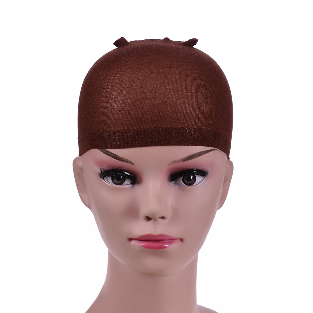 2 Stuks/pak Beste Deluxe Haar Pruik Cap Haarnetjes Voor Weave Stretch Mesh Pruik Cap Voor Het Maken Pruiken Haar care Styling: Brown A 2 pieces