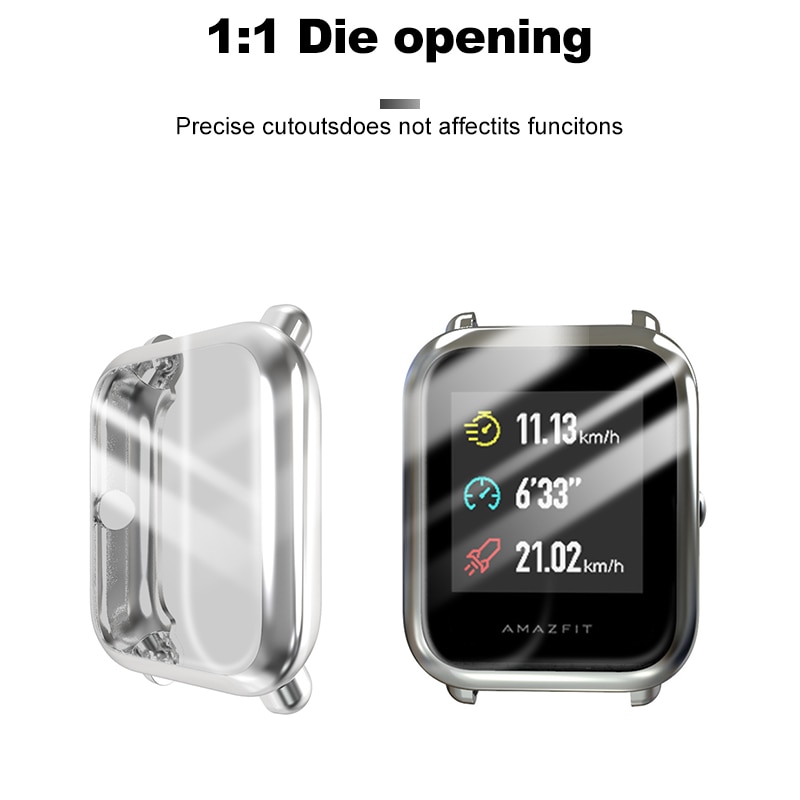 Bapick capa completa tpu macio pára-choques para xiaomi amazfit bip caso relógio inteligente protetor de tela para amazfit bip S lite caso acessórios