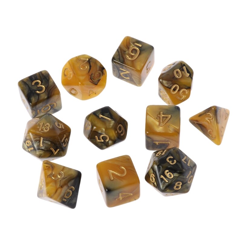 11 pces dados d4 d6 d8 d10 d12 d20 para rpg dnd & d conjunto: 3
