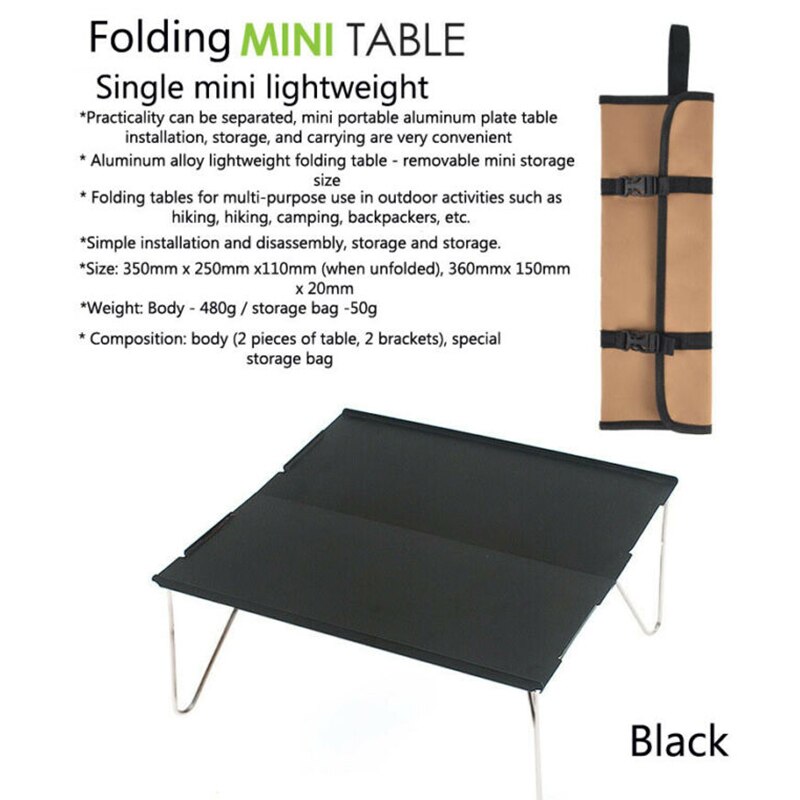 Mini klapbord bærbar camping udendørs picnic grill foldbart skrivebord med bæretaske ultralet møbel computer sengebord