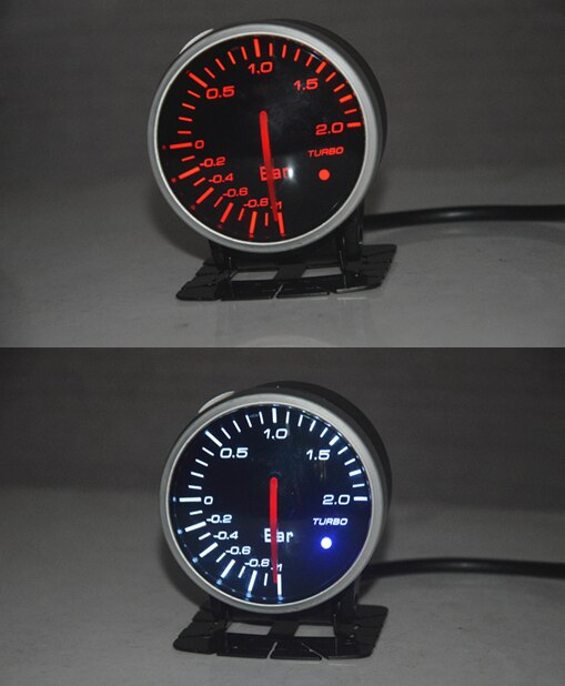 2.5" 62mm LED Dual Display Boost Turbo gauge Water temp Oil temp Oil pressure Voltmeter Vacuum Air fuel Tachometer Car Gauge: Boost Turbo Gauge