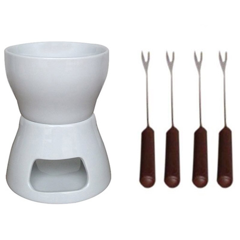 De cerámica conjunto de Fondue de Chocolate con tenedores-té Luz de Melting Pot