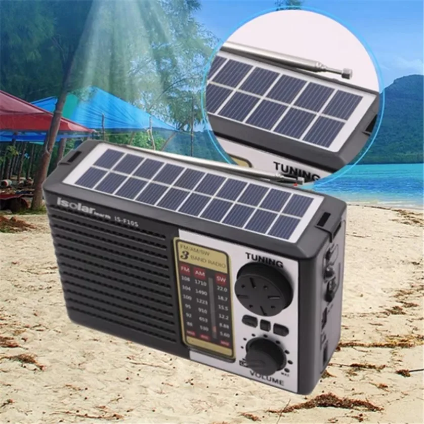 Portátil sem fio bluetooth alto-falante lanterna led fm am sw rádio de carregamento solar rádio de emergência banda completa alta sensibilidade