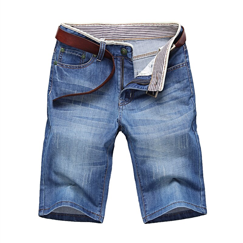 Classdim Mannen Denim Shorts Goede Korte Jeans Mannen Katoen Solid Straight Korte Jeans Mannelijke Blauwe Toevallige Korte Jeans