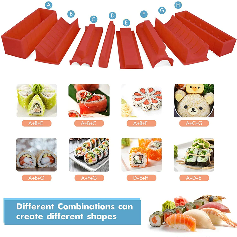 Moule à Sushi & Onigiri 4 Pièces – Formes Animaux + Boules De Neige, Anti-adhésif Et Fun