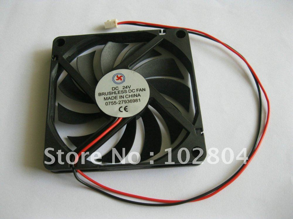 Borstelloze DC Cooling Fan 11 Blade 24 v 8010 s 80x80x10mm 2 Draden 2 stks