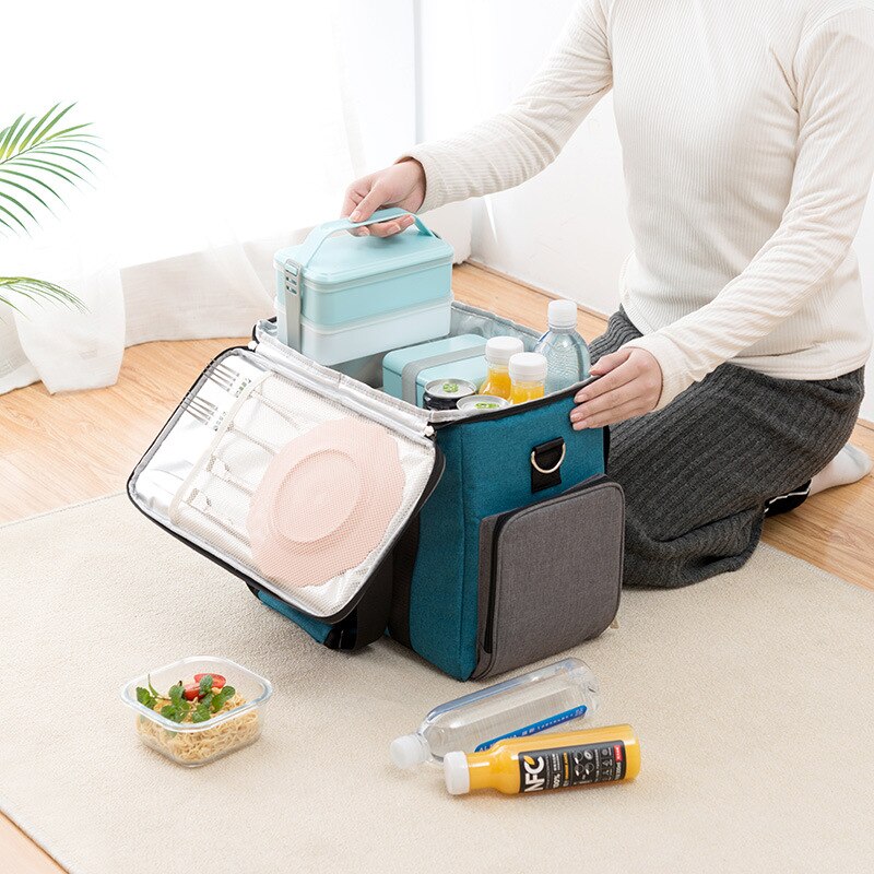 Large Capacity Cooler Bags Oxford Lunch Box Drink Beer Ice Pack Travel Picnic Backpack Thermal Food Bag Carrier
