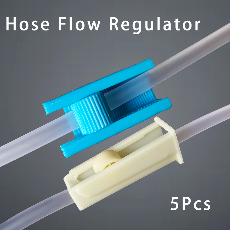 5pcs Hose Flow Regulator Water Flow Control Valve Regulating Switch DIY Flow Regulator Plastic for Irrigation Garden Laboratory