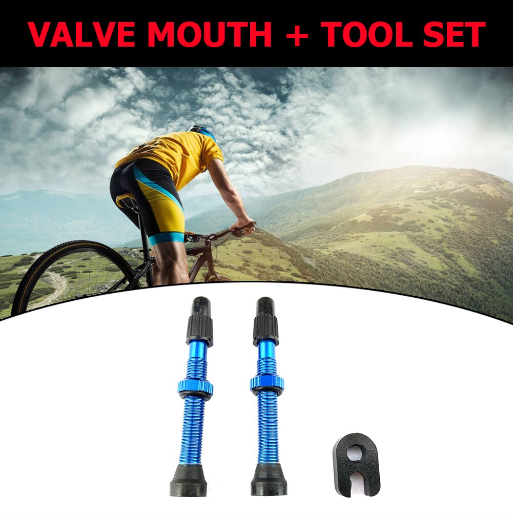 2 st 60mm legeringsstam presta ventil + verktyg för road mtb cykel slanglöst däck för mtb road mountainbike cykel slanglöst däck
