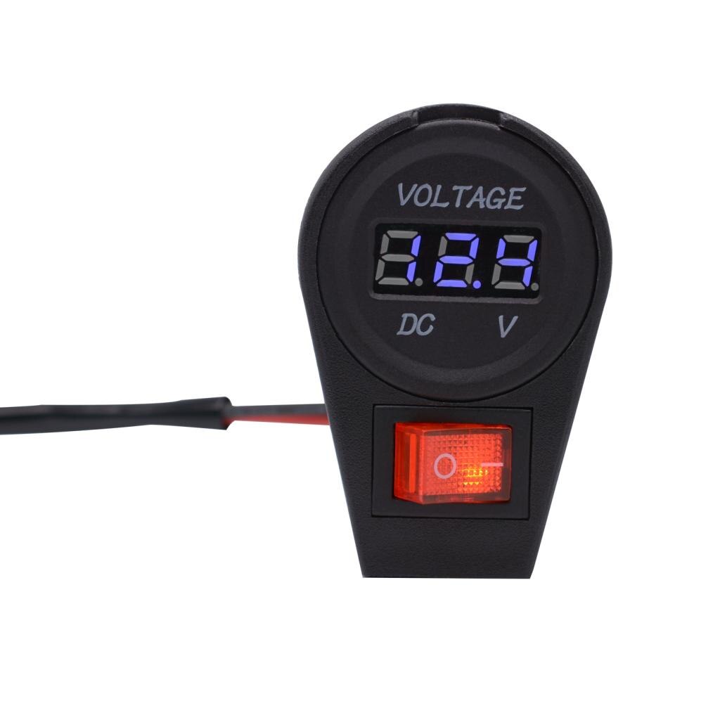 Motor 12-24V Blauwe Led Digital Display Voltmeter Volt Gauge Met Schakelaar