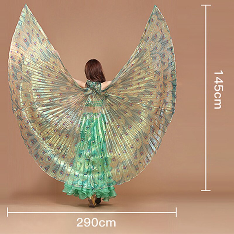 Stage Performance Props Women Dance Accessories Egyptian Transparent Wings Non-split Belly Dance Isis Wings Peacock Wing