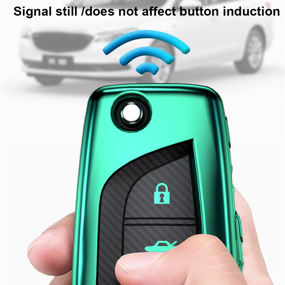 Car Key Signal Blocker Case Faraday Cage Fob Pouch Key Blocking Bag Fob TPU Protection Cover Case for Toyota Corolla Reiz