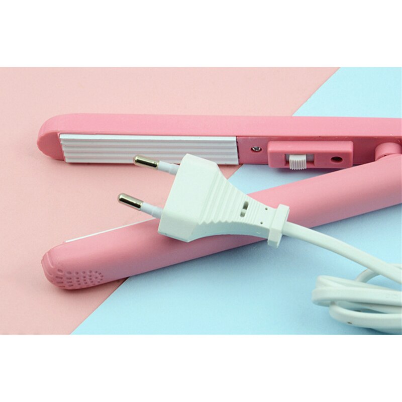 MIni plancha de pelo para niña, planchas alisadoras, rizador de pelo, plancha plana portátil para mujer, Onda de cabello 220V, enchufe de la UE