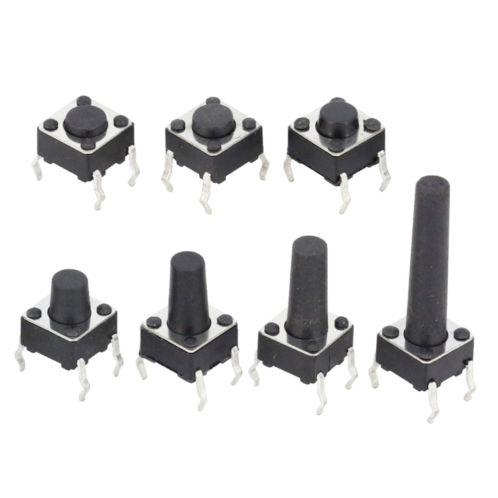 100 PCS 6*6*10.5~15 mm tact switch 4 pin Vertical micro button switch Key switch Tactile Push Button Induction switch 6x6 series