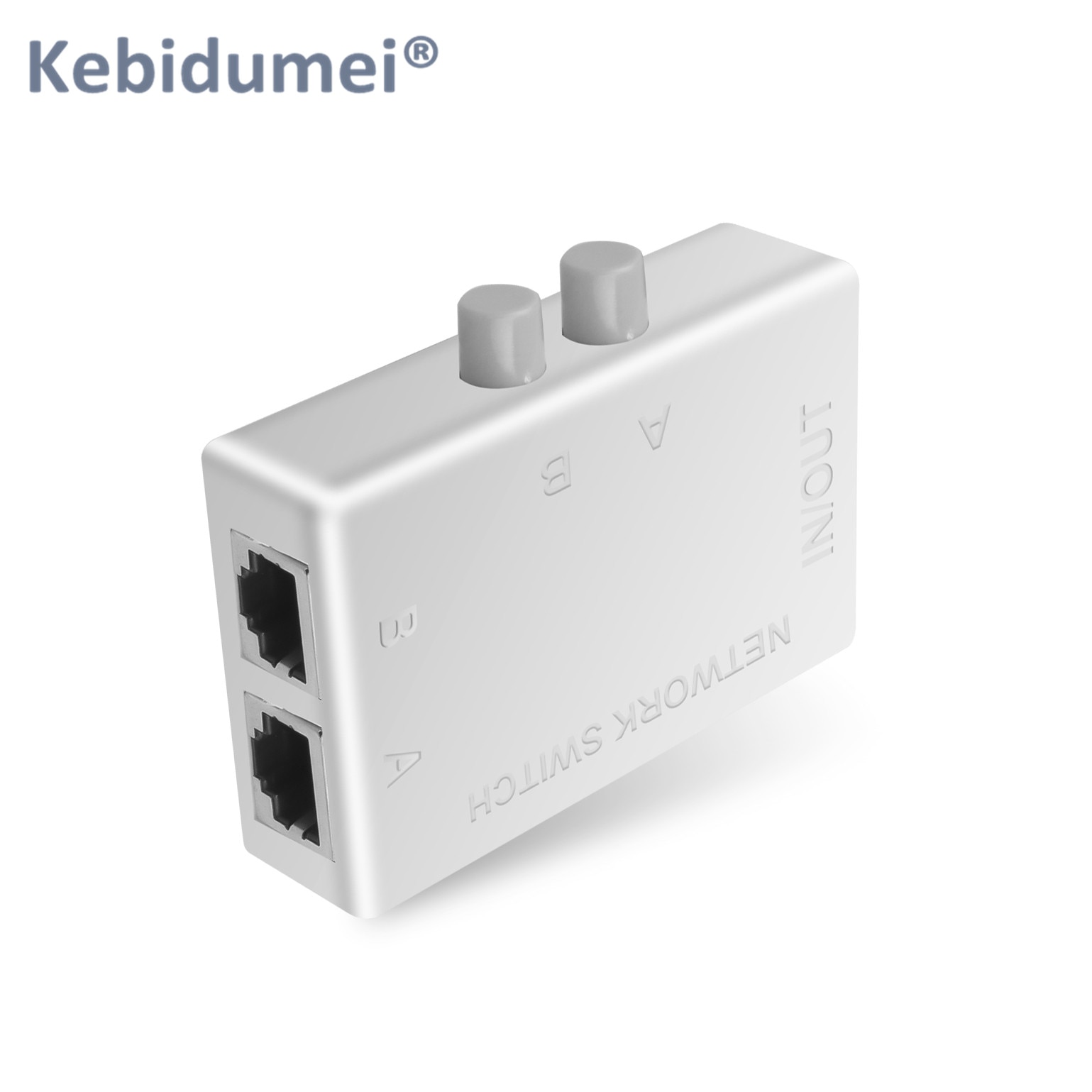 Kebidumei 2 Ports RJ45 LAN CAT6 Network Switch Selector Internal External Network Switcher Splitter Box