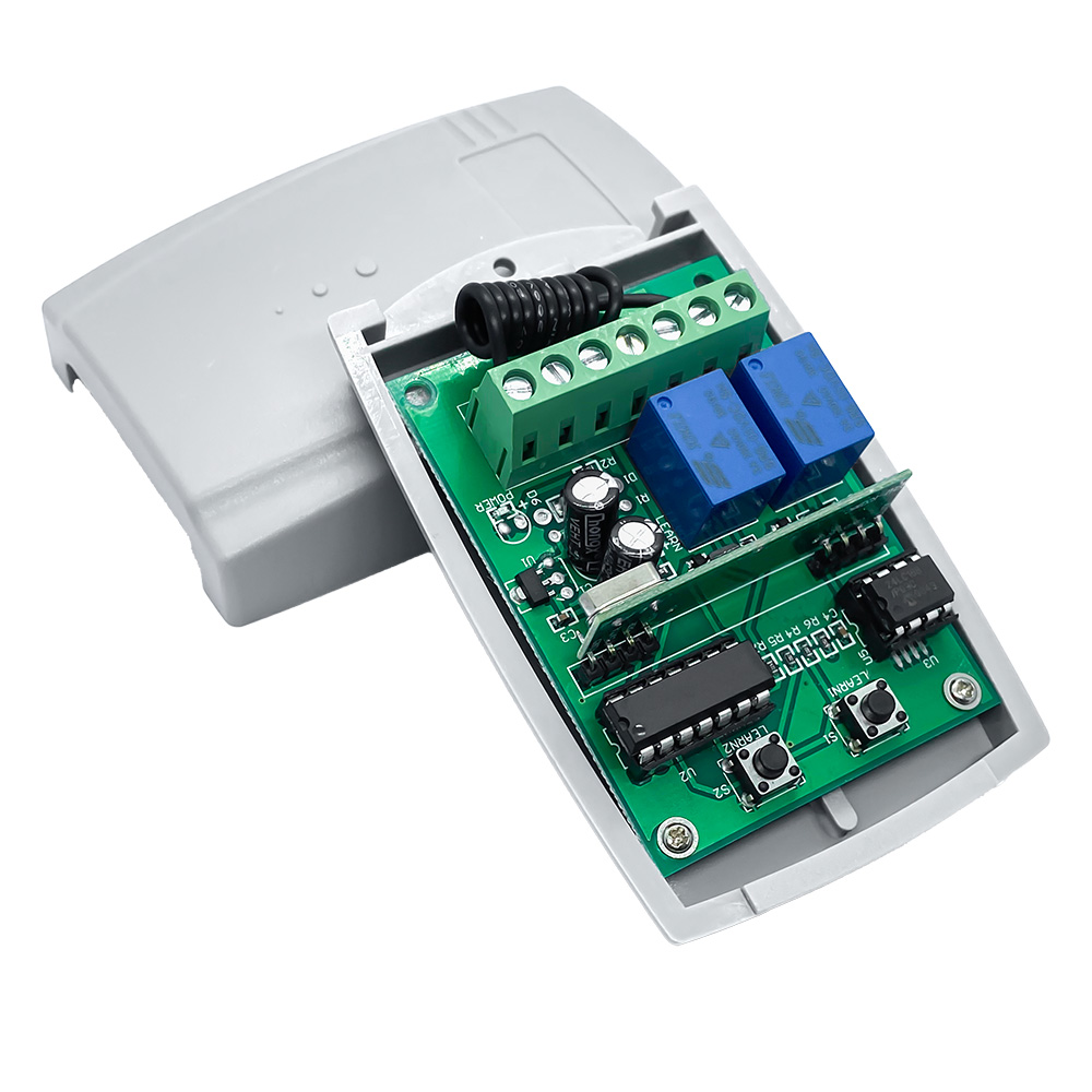 2CH Universal Garagentor Fernbedienung Empfänger Für ERREKA ACM DEA DOORHAN AT-4 MOTORLINE DITEC 433 mhz Feste Rolling Code: WHITE