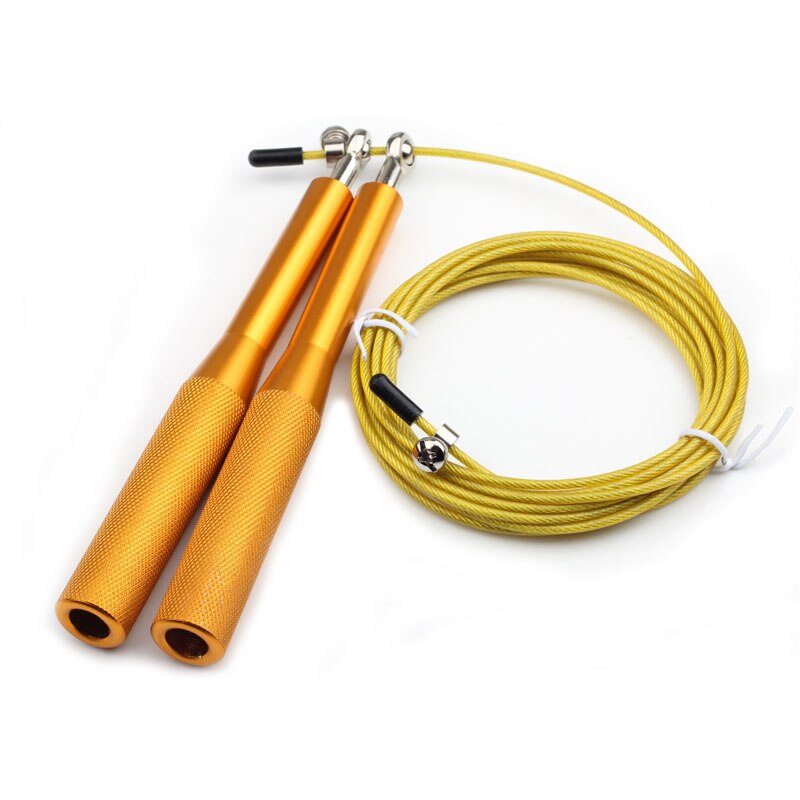 Fitness sjippetov metal aluminium leje sjippetov træningsudstyr gym sport sjippetov dobbelt fancy fitness langt reb: Guld
