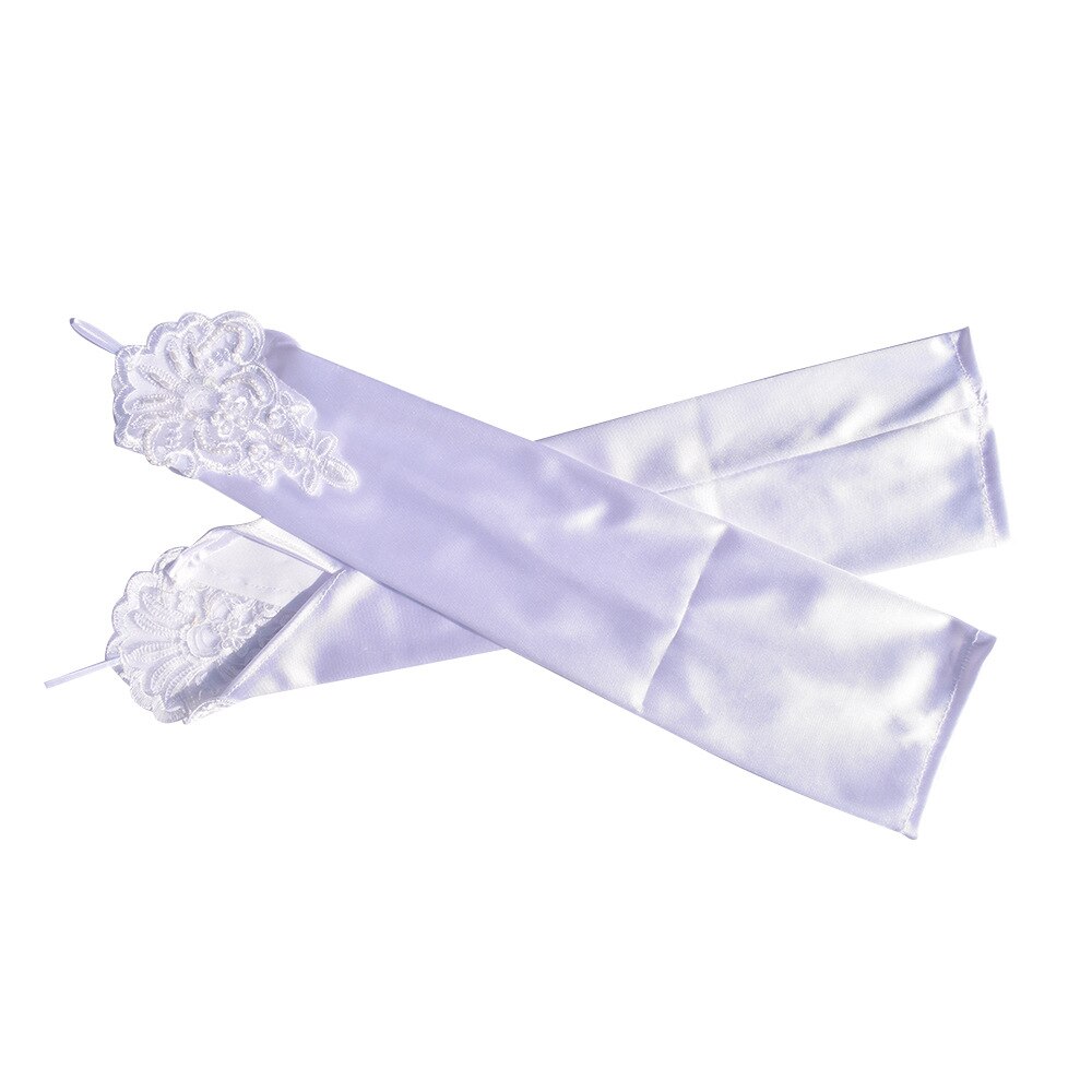 Gants en Satin Long de 48cm, Sexy, avec broderie au doigt, crochet, pour femmes, fête rétro, etiquettes, Cosplay, danse et dîner: red
