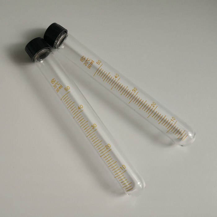 10pcs 50ml Graduation Glass Test Tube Round Bottom Graduated Centrifuge Tube With Silicon Rubber Liners Autoclavable