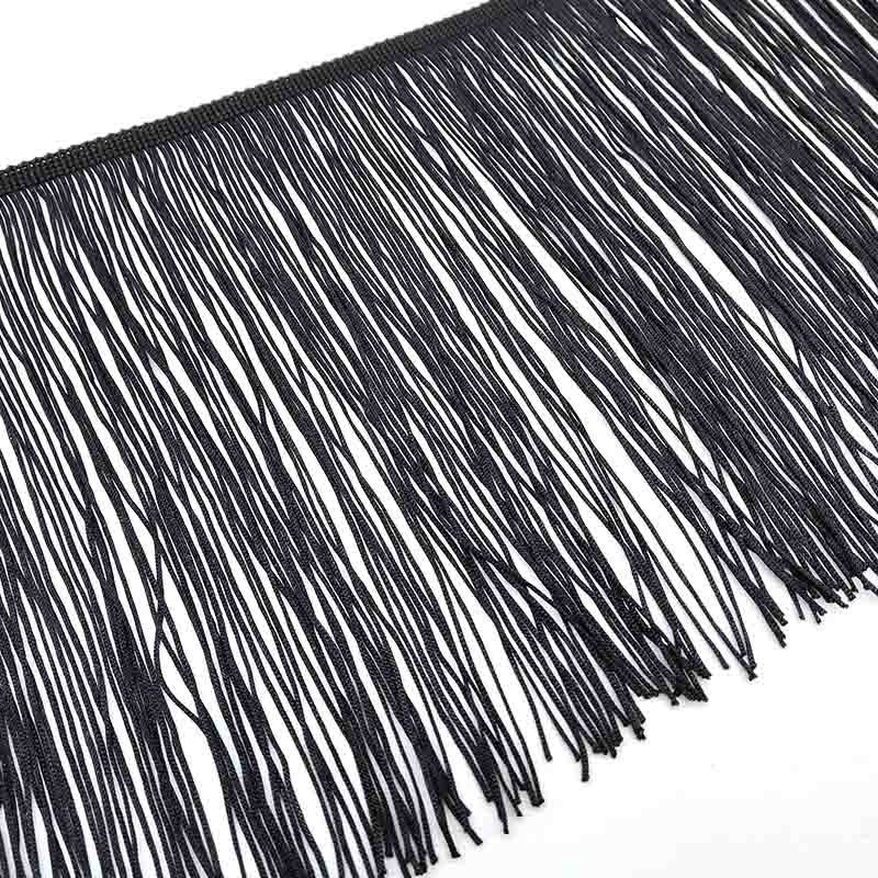 Ruban à franges en dentelle blanche de 50CM de Long, 15CM de large, pour bricolage, robe latine, vêtements de scène, accessoires