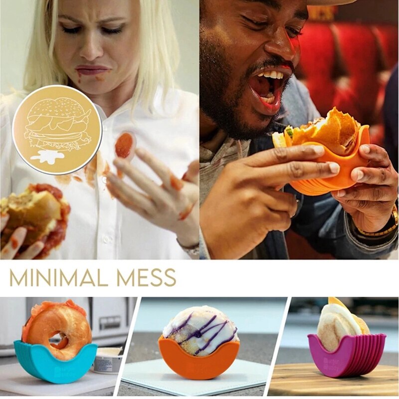 4Pcs Burger Fixed Box Kitchen Burger Holders Washable and Reusable Retractable Plastic Burger Rack Burger Plates Rack