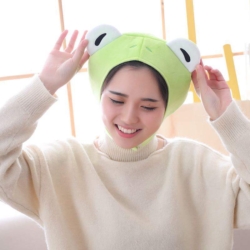 Gorros de felpa con Orejas de conejo para mujer, sombrero de de taburete de pescado, relleno de algodón PP, suave y cálido, accesorios de fotografía para Cosplay, Japón: E