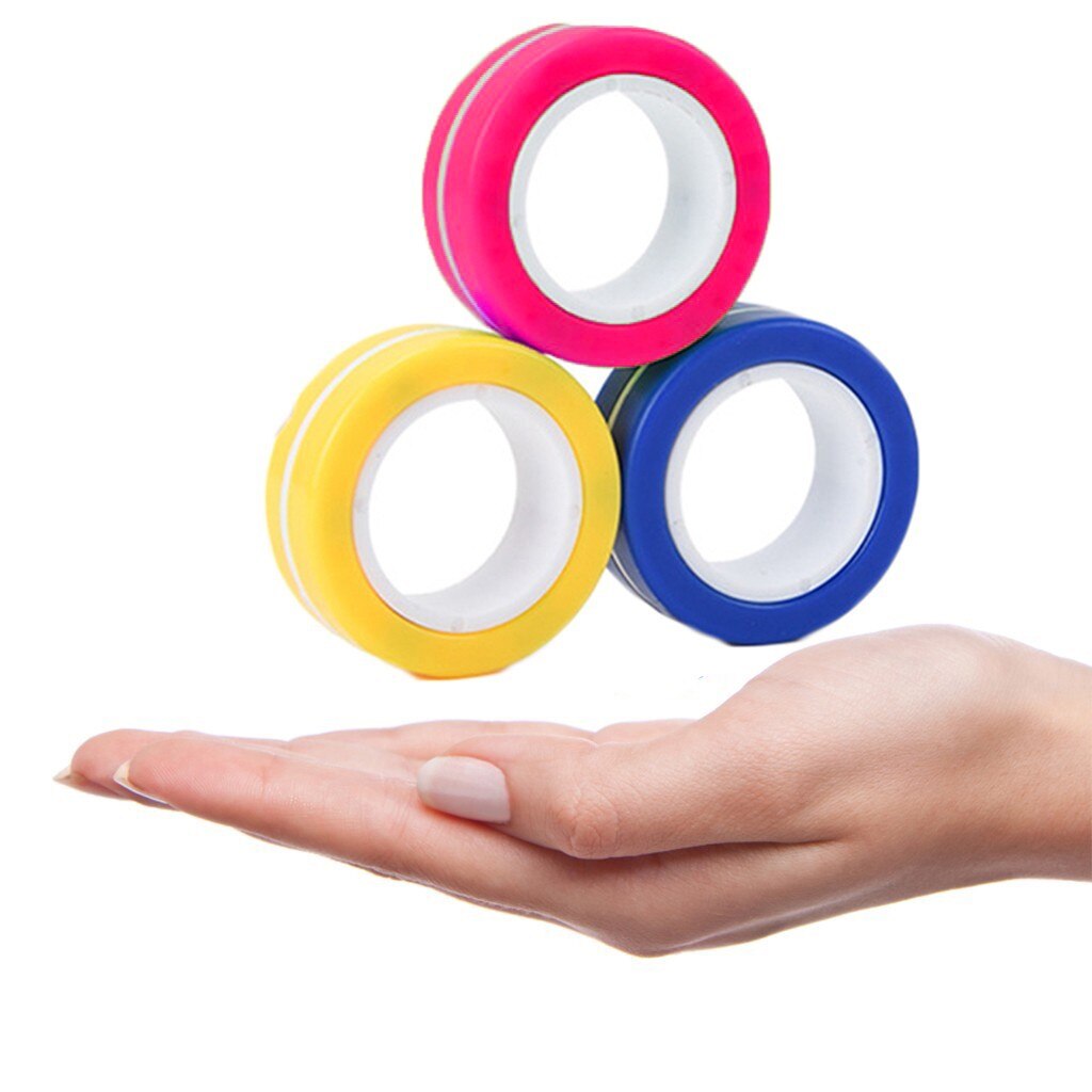 3pcs Fidget Spinner Funny Magnetic Bracelet Ring Unzip Toy Magic Ring Props Tools Anti Stress Figet Toys Stress Child Fidgets