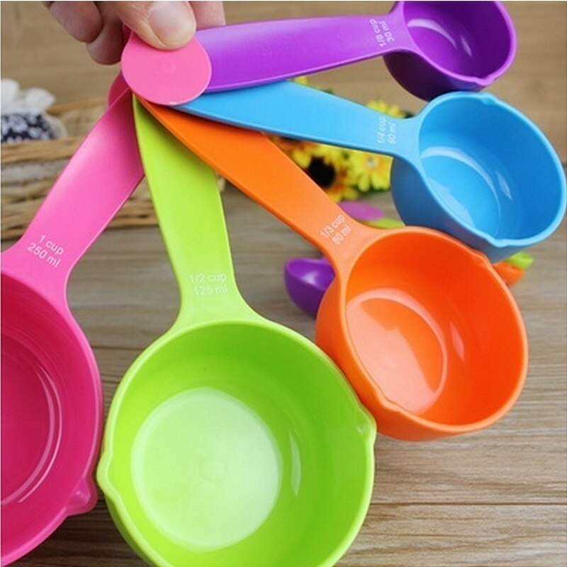 Juego de 5 utensilios de cocina, cuchara medidora de alimentaria, cuchara de medida tazas y cucharas, juego de utensilios para hornear, utensilios de medición