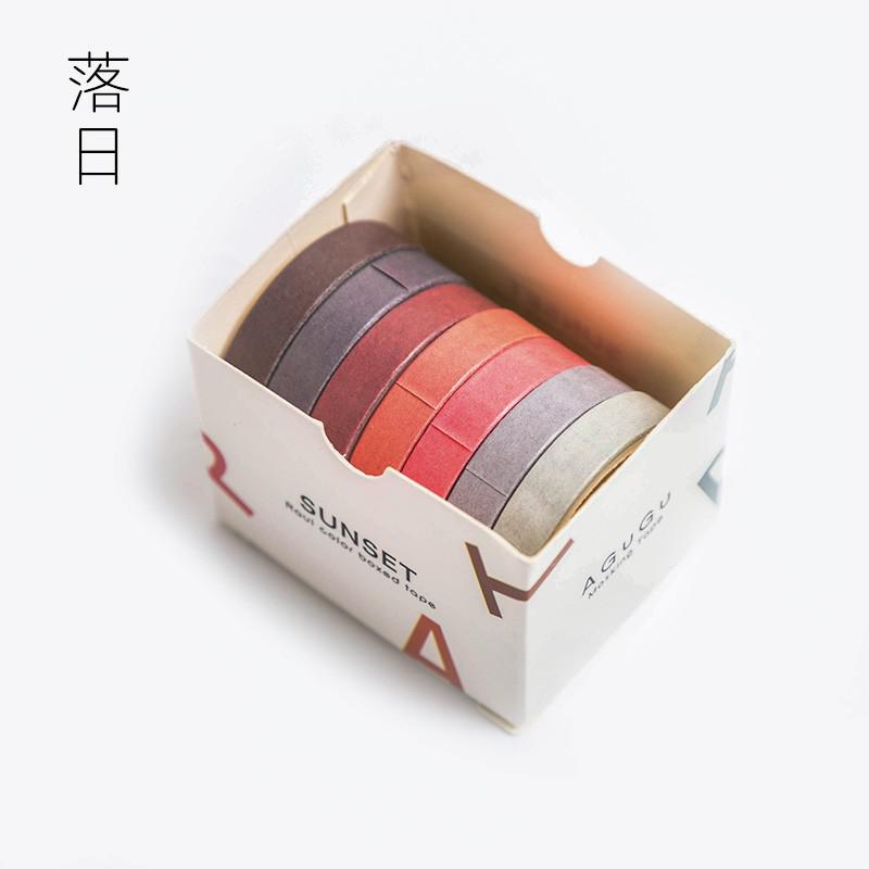 7 ruller washi tape sæt farvet malertape pakke dekorative tynde tape børn og vridning: B
