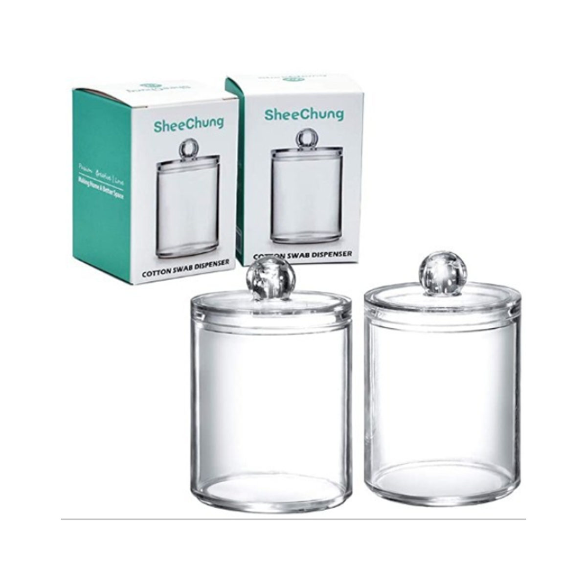 Acrylic Swab Cotton Storage High Case Boxes Bathroom Storage Canister Clear Plastic Acrylic Jar For Cotton Ball Swab