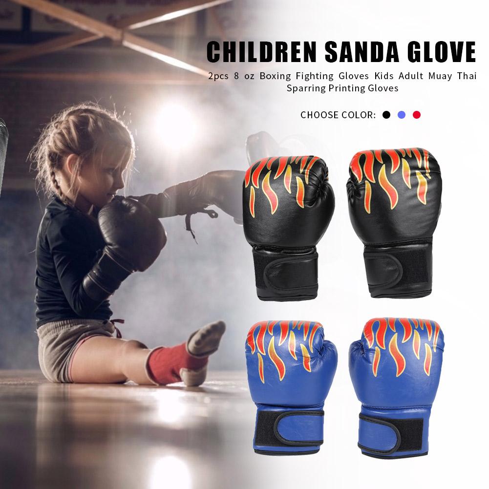 2 uds niño guantes de boxeo chico s formación lucha guantes de entrenamiento de boxeo lucha guantes chico transpirable entrenamiento Flam
