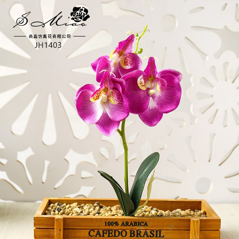 Fleurs d'orchidées papillons artificielles, 3/4/5 têtes, pour décorer la maison et le jardin, ornement de chambre à coucher de bureau, Table de bureau, bonsaï