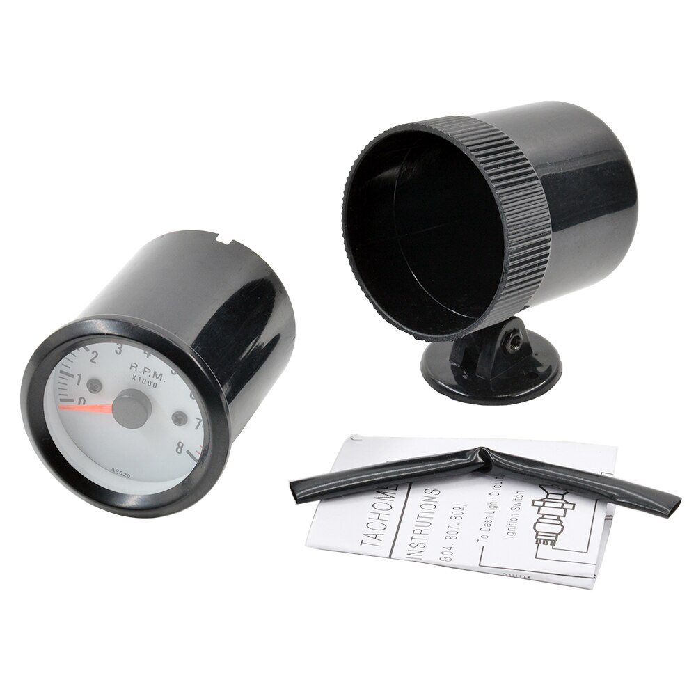 Dragon 2 Inch Black Shell Blue Light Car Rev Tachometer Pointer Gauge Gasoline Vehicle For 4.6.8 Cylinde RPM Meter