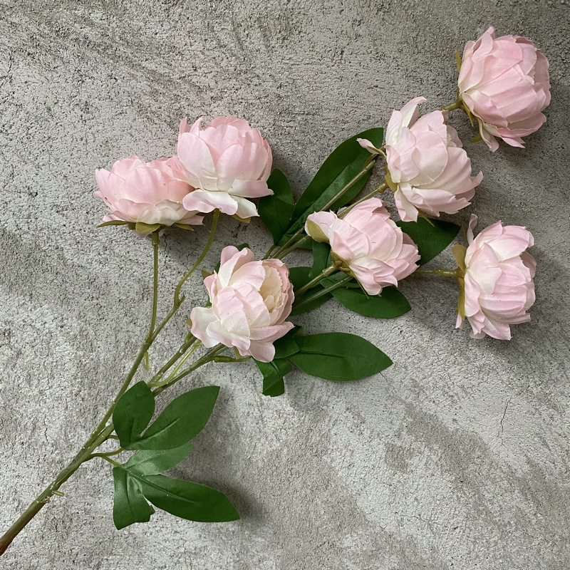 7heads/branch mini peony aritificial flower: plum