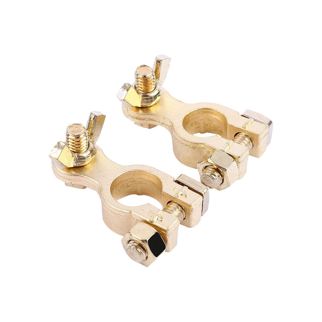 2x Car Positive&Nagative Heavy Duty Battery Terminal Clip Connector Clamp Brass