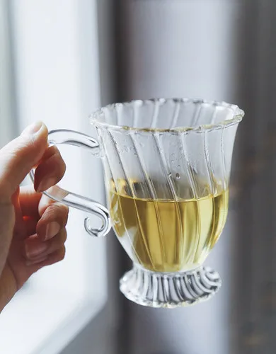 Heat Resistant Glass Retro British Glass Tea Set Teapot Cup Afternoon Fruit Coffee Cup Drinking Water Bottle Drinkware: Yellow