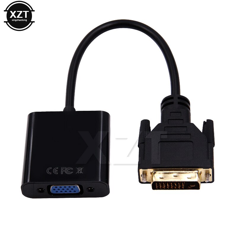 Full HD 1080P DVI-D to VGA Adapter 24+1 25Pin Male to 15Pin Female Cable Converter for PC Computer HDTV Monitor Projector