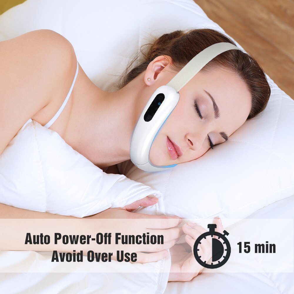 Dispositivo de estiramiento facial EMS V, máquina de cinturón de elevación de mentón, herramienta de adelgazamiento, masajeador, terapia de fotones LED roja y azul, vibración de calor galvánico