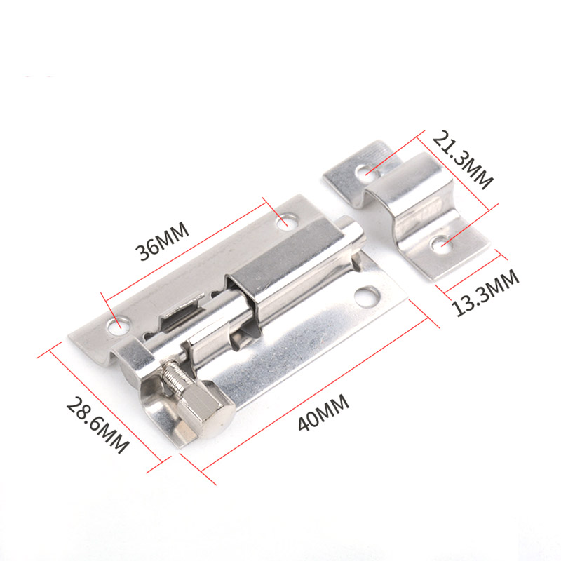 Verrou de porte en acier inoxydable, solide, coulissant, à loquet, agrafes, de 1.5/2/3/4 pouces, wzpi: Brushed Silver 2 Inc