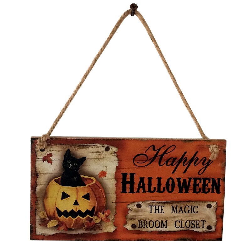 Halloween-sisustustarvikkeet roikkuvat kyltit temppu tai herkku kallo noita iloisiin halloween-juhliin sisätilojen ulko-oven seinäkoriste