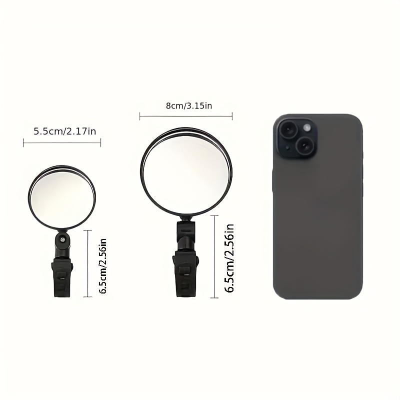 Espelho retrovisor da motocicleta, espelho retrovisor da scooter da bicicleta, refletor ultra-grande angular universal da bicicleta mountain bike, espelho reverso pequeno do carro da bateria