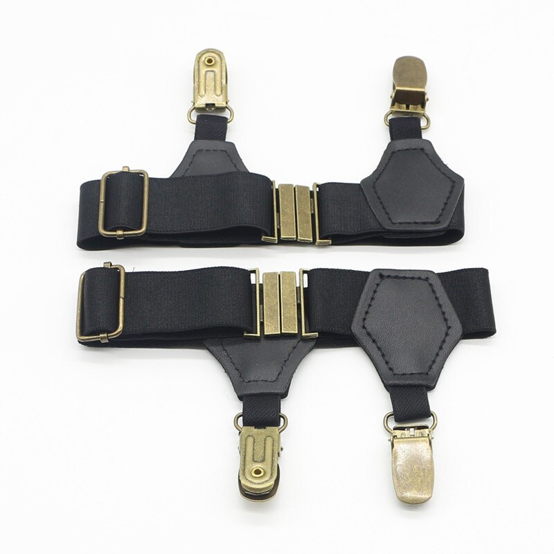 2.5cm #39 herrstrumpa hängslen motståndsbälte tirantes hombre ajustables jartiyer strumpor strumpor för män: Guld-