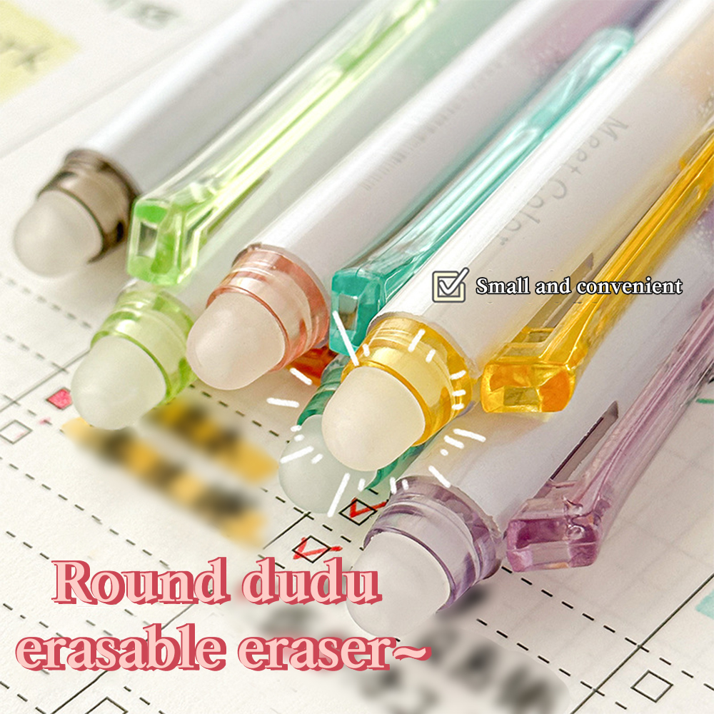 6 st/set doftande glitter och raderbara gelpennor, 0.7mm färgglada blå bläckpennor, neutrala pennor, kawaii-pennor för brevpapper, rollerballpenna för kontor