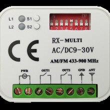 Receptor universal RX Multi 433-900 MHZ compatible con hasta el 90% de las marcas del mercado, es ideal para abrir frecuencia