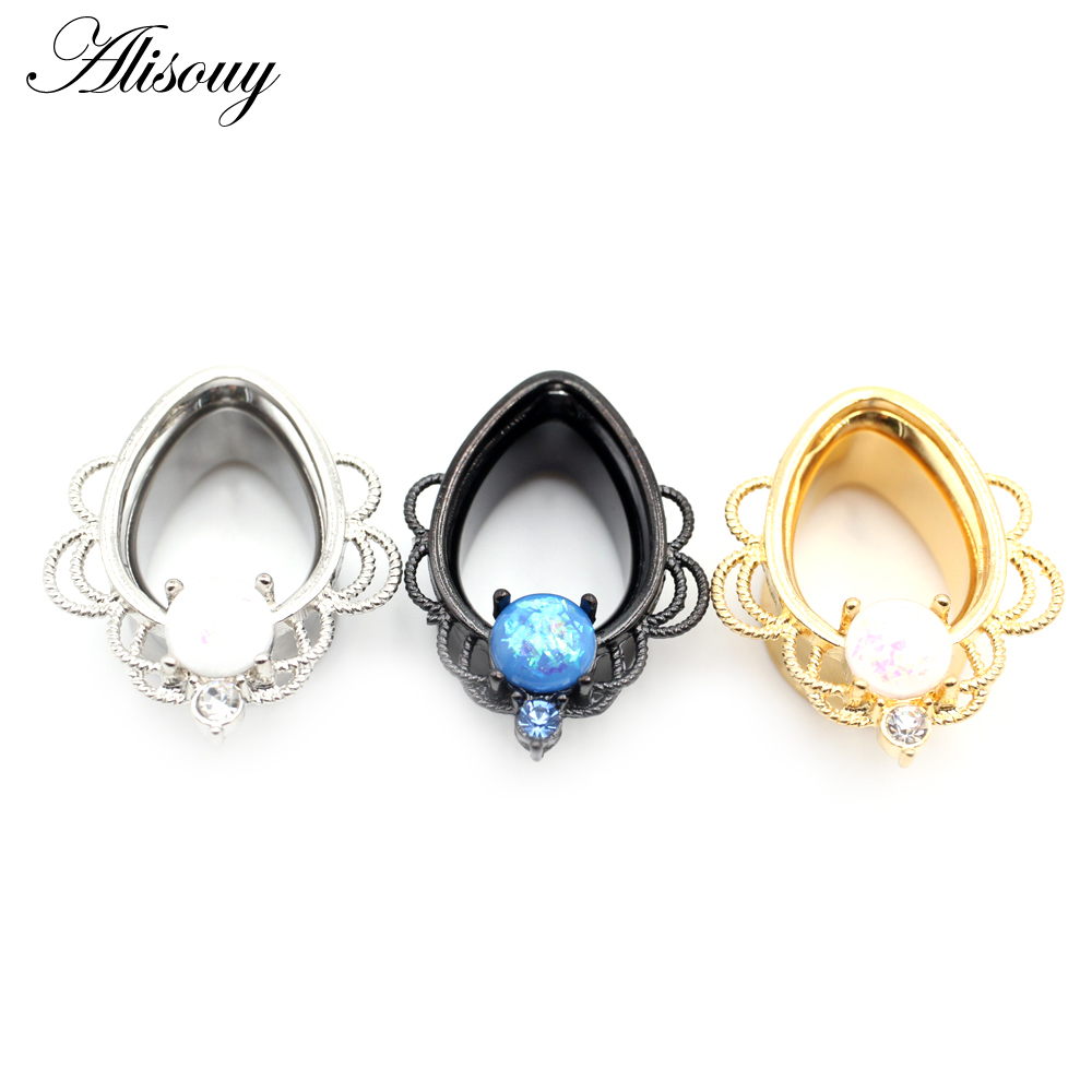 Alisouy 2PC Ear Piercing Plugs Tunnels Expanders Body Jewelry Gauges Studs Stretcher Earrings Jewelry 0G 00G