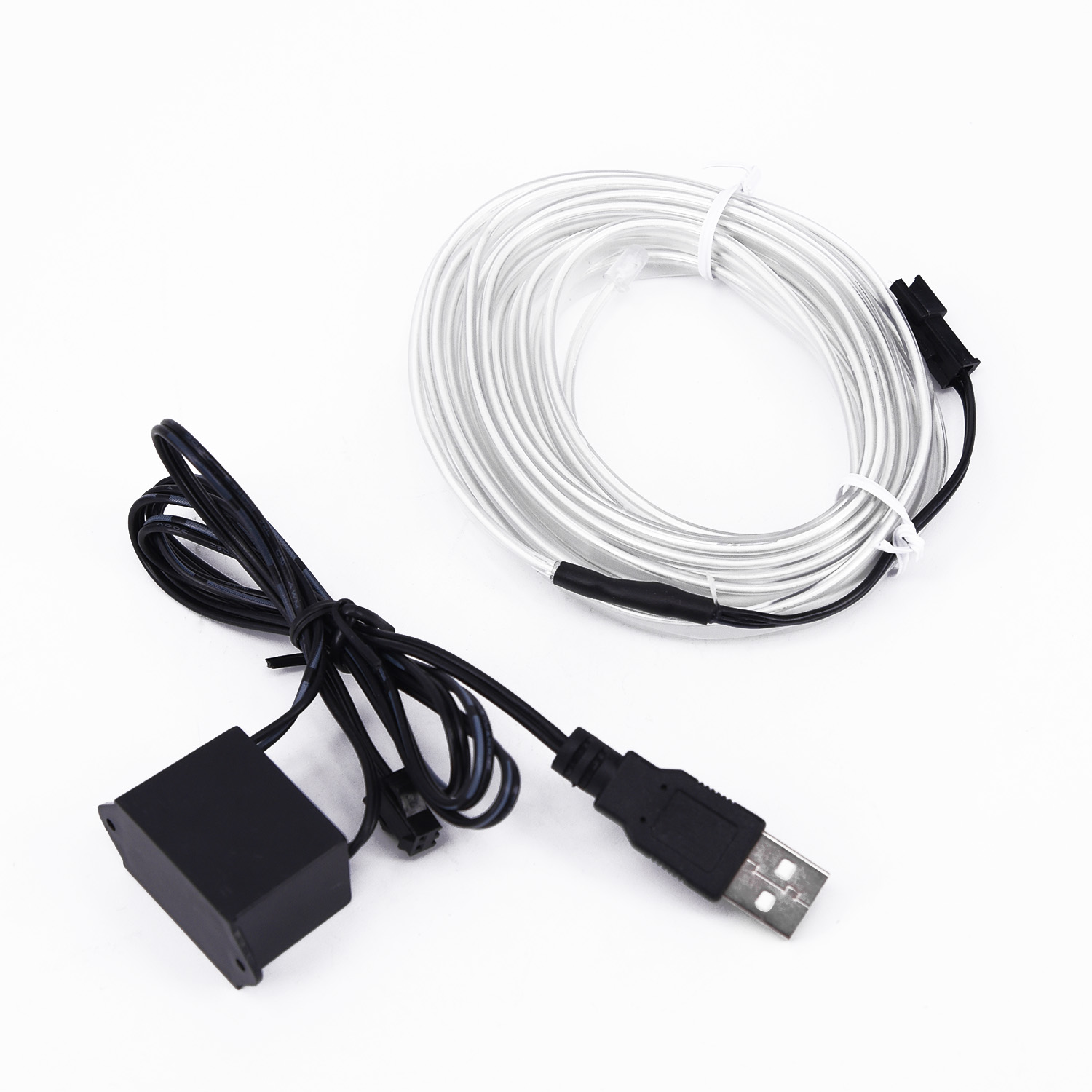 5v transparante blauwe usb led-lichtslingers met gloeiende el-draad voor auto-interieurdecoraties