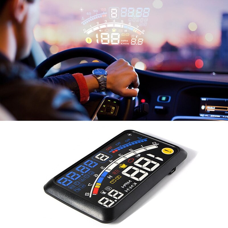 Auto OBDII Car HUD OBD2 Port Head-Up Display Support Most EU&USA Car 5.5'' Head Up Display Car Speed Projector 5