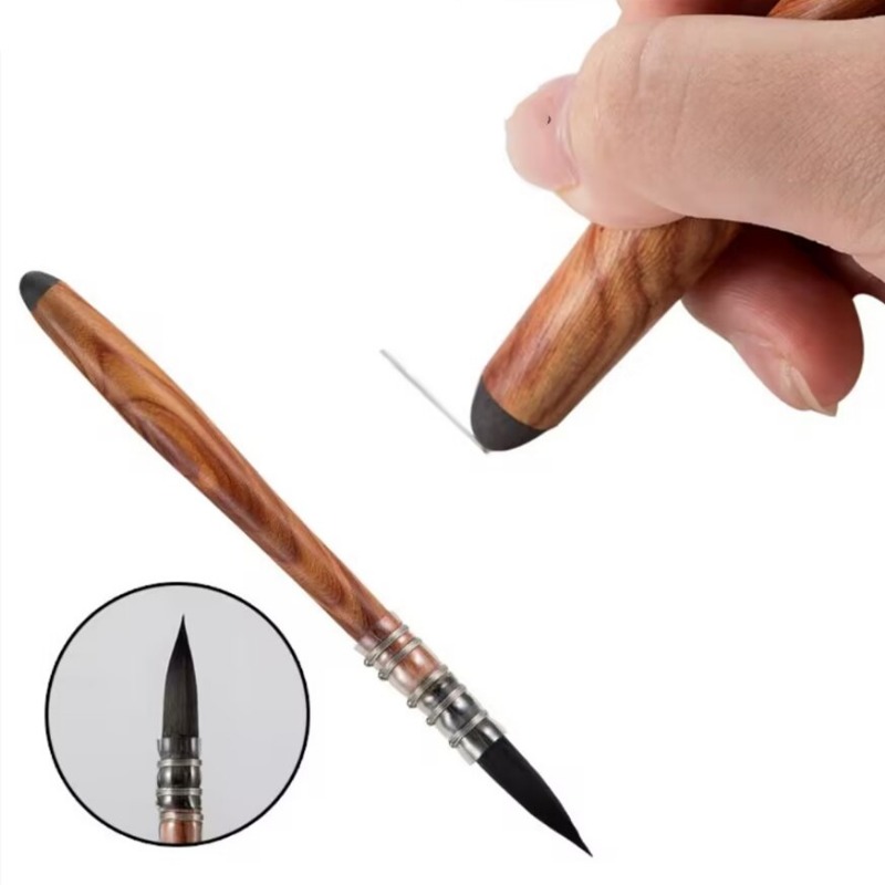 Cabezal de bolígrafo de fibra de nailon, pincel de acuarela, herramienta de arte, pintura al óleo, pluma de línea de gancho de borde, materiales de dibujo artístico para estudiantes